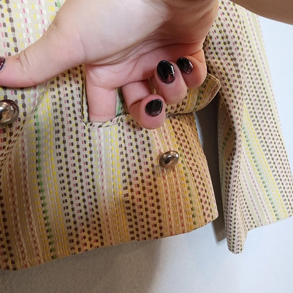 BCBGMAXAZRIA multi-colored stripe blazer. Women's size small. - Picture 14 of 16